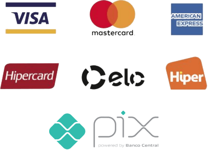 Bandeiras de cartões de credito e pix